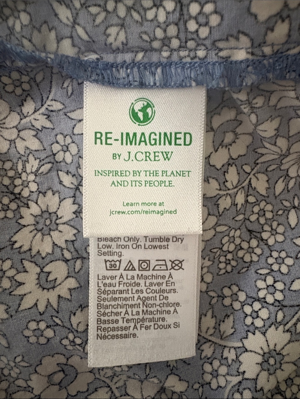 J. Crew blue and white floral v-neck ruffle sleeve cotton maxi dress, XL - Picture 10 of 11